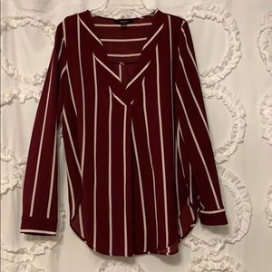 Burgundy striped blouse